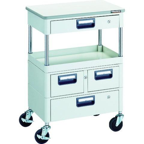 TRUSCO トラスコ フェニックスワゴン 省音 600X400 H880 引出付 天板付 W色 PEW961VWZTW 組立品 組立設置不可 代引不可