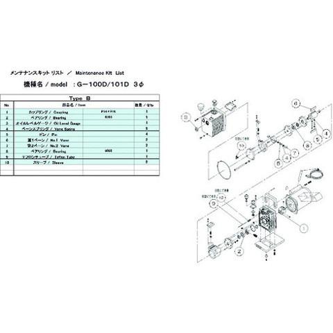 ULVAC　G-100D　3Φ　代引不可　101D用メンテナンスキットB　G101DMAINTENANCEKITB