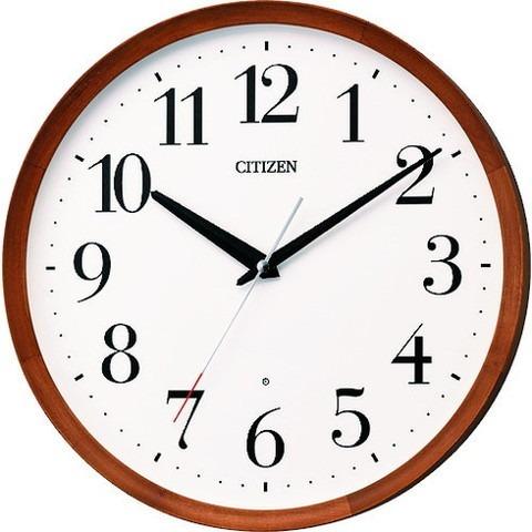 シチズン 電波 壁掛ケ時計 連続秒針 木枠 ブラウン &phi;320x53.6 8MY535006 代引不可