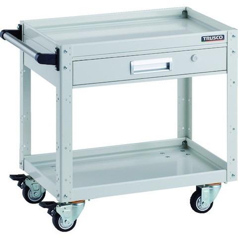 TRUSCO トラスコ イーグルワゴン 600X400 引出付 ウレタン4輪自在 W色