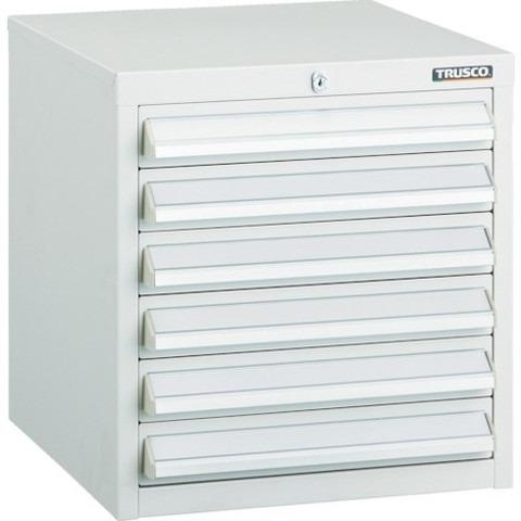 TRUSCO トラスコ LVR型キャビネット 392X412XH420 引出6段 W LVR421W 代引不可