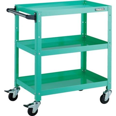 TRUSCO トラスコ ラビットワゴン 600X400 ハンドル付 ゴム車輪 YG色