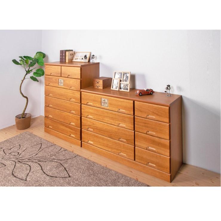 国産 大川家具 完成品 ローチェスト 幅120cm 高さ80cm 無垢材 収納