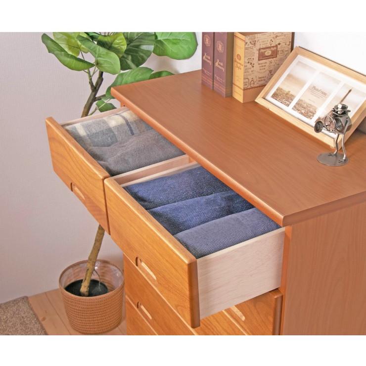 国産 大川家具 完成品 ハイチェスト 幅80cm 高さ113cm 無垢材 収納