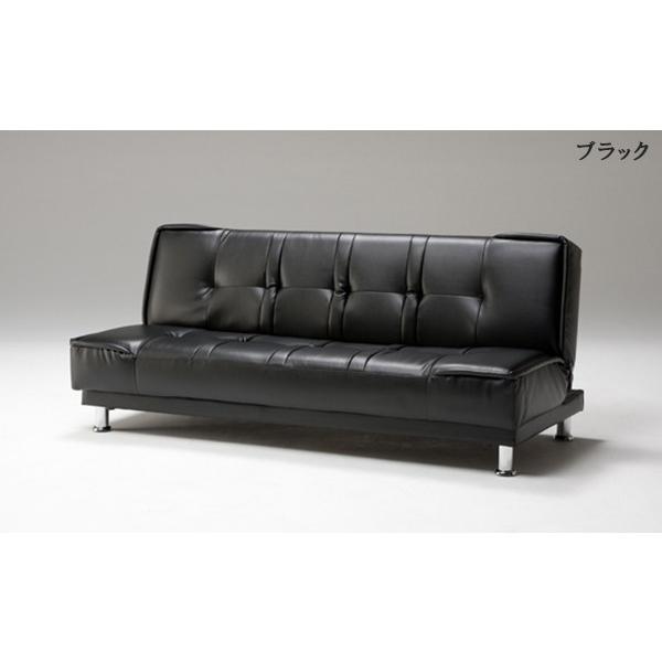 黒い合成皮革ソファベッド / コレクションのみ 傷・汚れに強い合成皮革 ソファベッドスツール付き(Nシールド