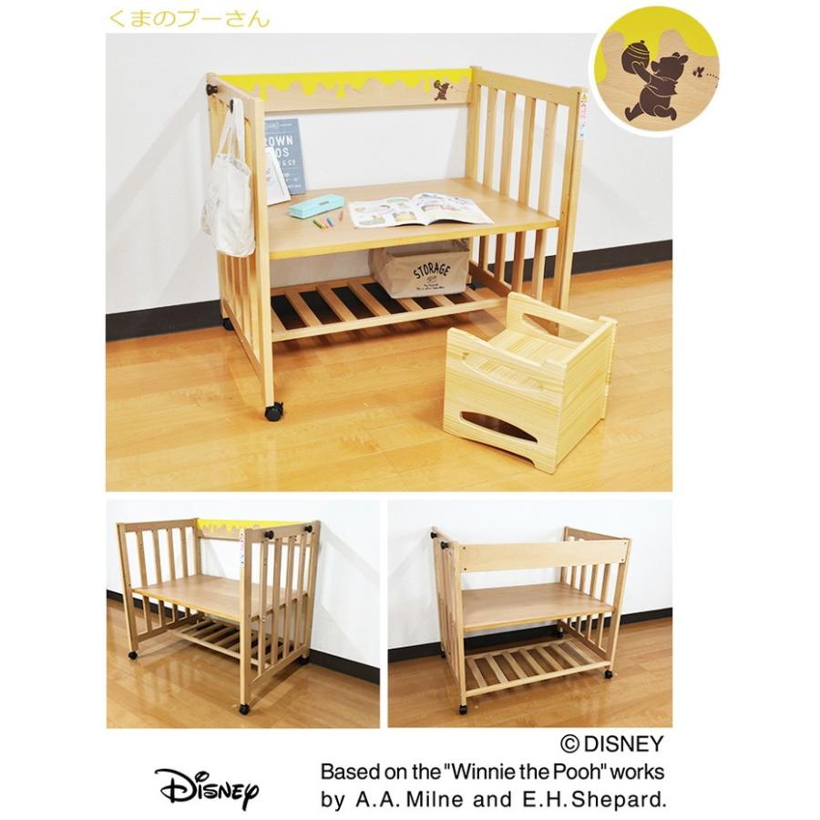 お子様の成長に合わせて使える5wayベビーベッド 赤ちゃん ディズニー くまのプーさん 国産 キャスター付き 7a mini5way リコメン堂インテリア館 ミッキーマウス ベビーベッド 大川家具 代引不可 くまのぷーさん