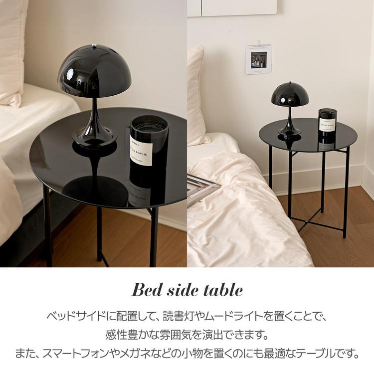 rooomnhome ガラス サイドテーブル 幅40cm 丸形 アンドラウンドガラス
