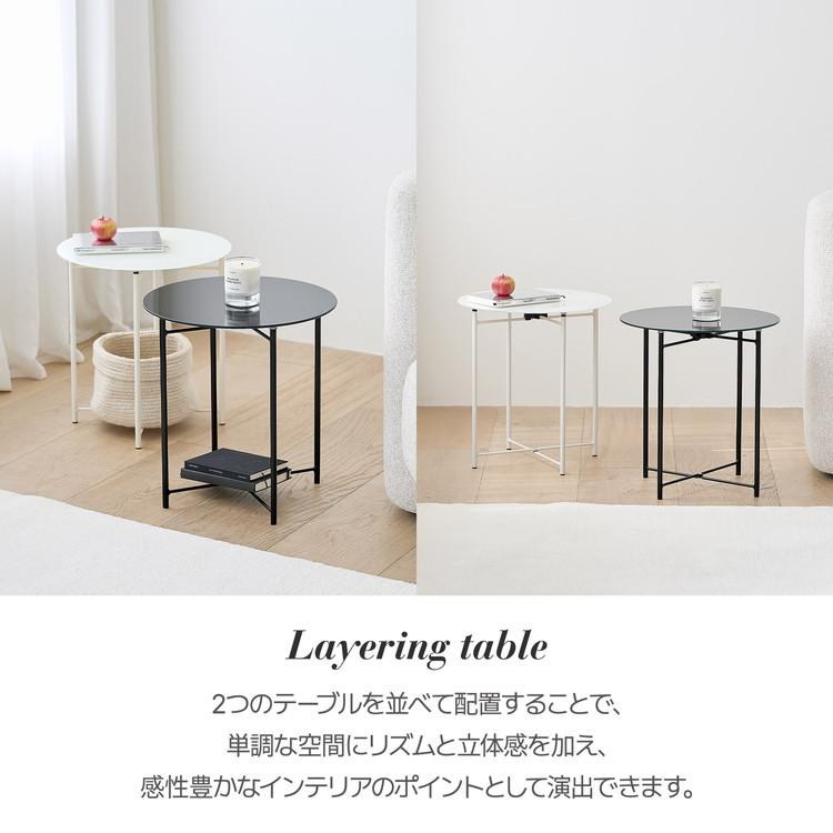 rooomnhome ガラス サイドテーブル 幅40cm 丸形 アンドラウンドガラス