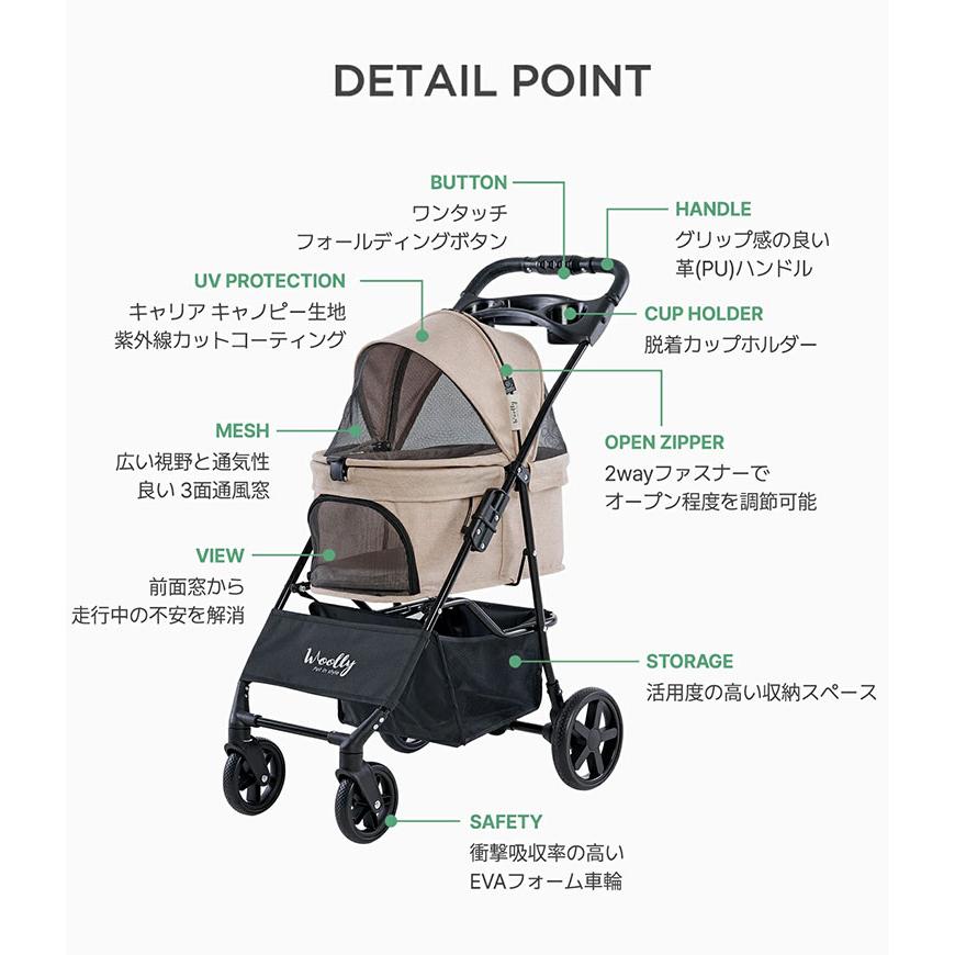 Woolly Pet in style EASY ペットカートver.2 フォールディング 一体型