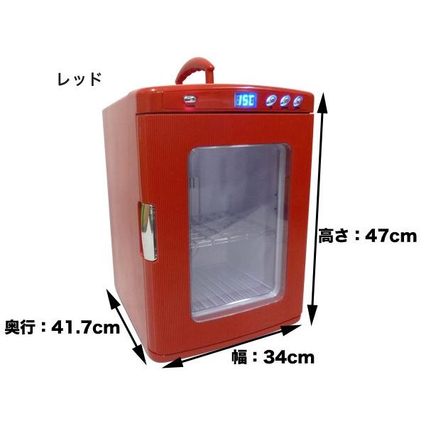 ポータブル保冷温庫ホワイト レッド ブラック 25L 2電源式 小型 冷温庫 保冷 保温 部屋用 温冷庫 冷蔵庫 車載 アウトドア 代引不可