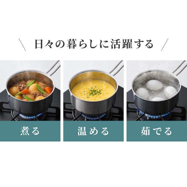 日本製 燕三条 ステンレス3層片手鍋 18cm IH対応 蓋付き 全面鏡面