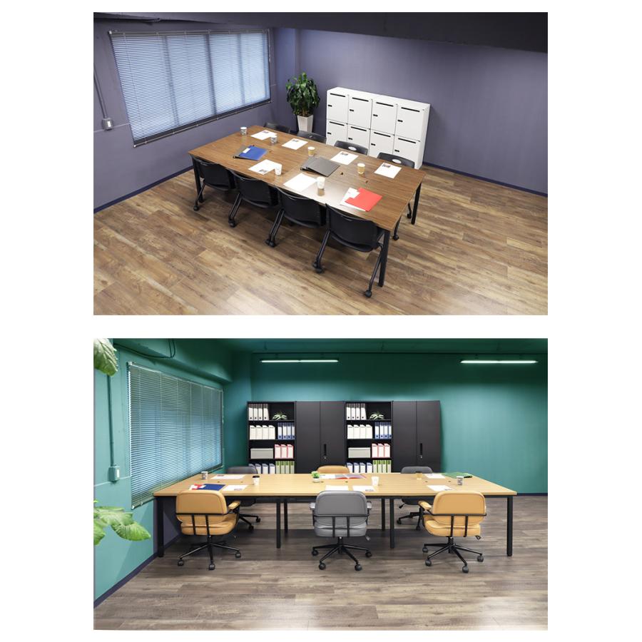 ※法人様限定販売 デスク 配線ボックス付き 240×120cm フリーアドレスデスク ミーティングテーブル ワークテーブル オフィスデスク 代引不可_5