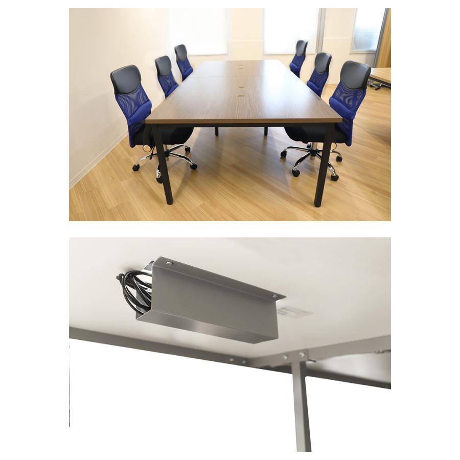 ※法人様限定販売 デスク 配線ボックス付き 240×120cm フリーアドレスデスク ミーティングテーブル ワークテーブル オフィスデスク 代引不可_8