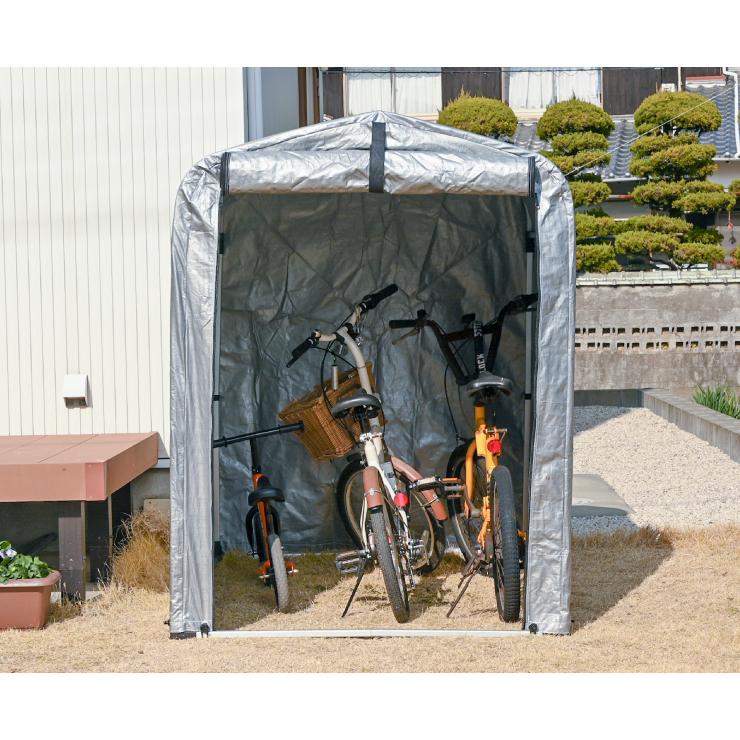 アルミサイクルハウス 2~3台用 SKHS-0203SV サイクルヤード 自転車