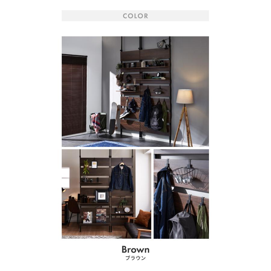 突っ張りウォールラック 幅60cm 棚板2枚付き S字フック7個付き 壁面