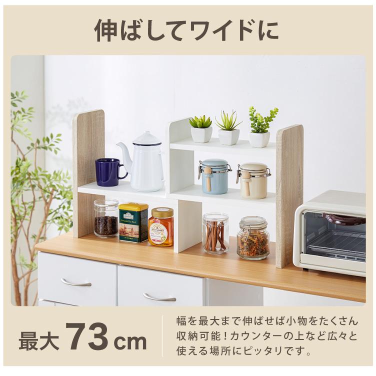 スパイスラック ヴィンテージ調 キッチン上収納 奥行き16cm 卓上 調味