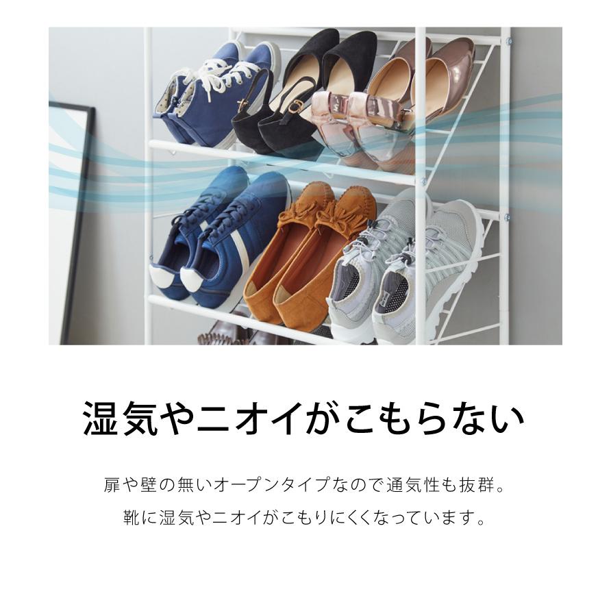 棚付き シューズラック 6足収納 幅60cm おしゃれな大理石柄 玄関収納