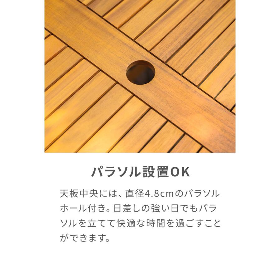 ガーデンテーブル 折りたたみテーブル 120×70cm アカシア材 木製