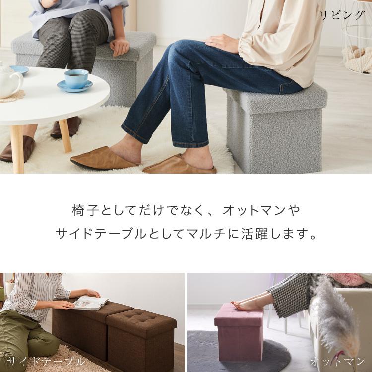 スツール 収納 コンパクト 30×60cm デザイン収納スツール ワイド 単品