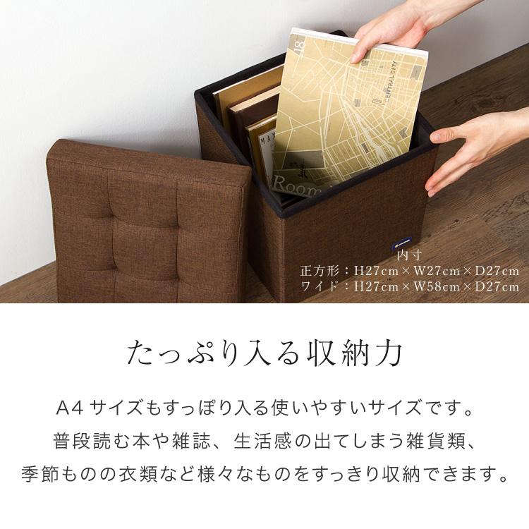 スツール 収納 コンパクト 30×60cm デザイン収納スツール ワイド 単品