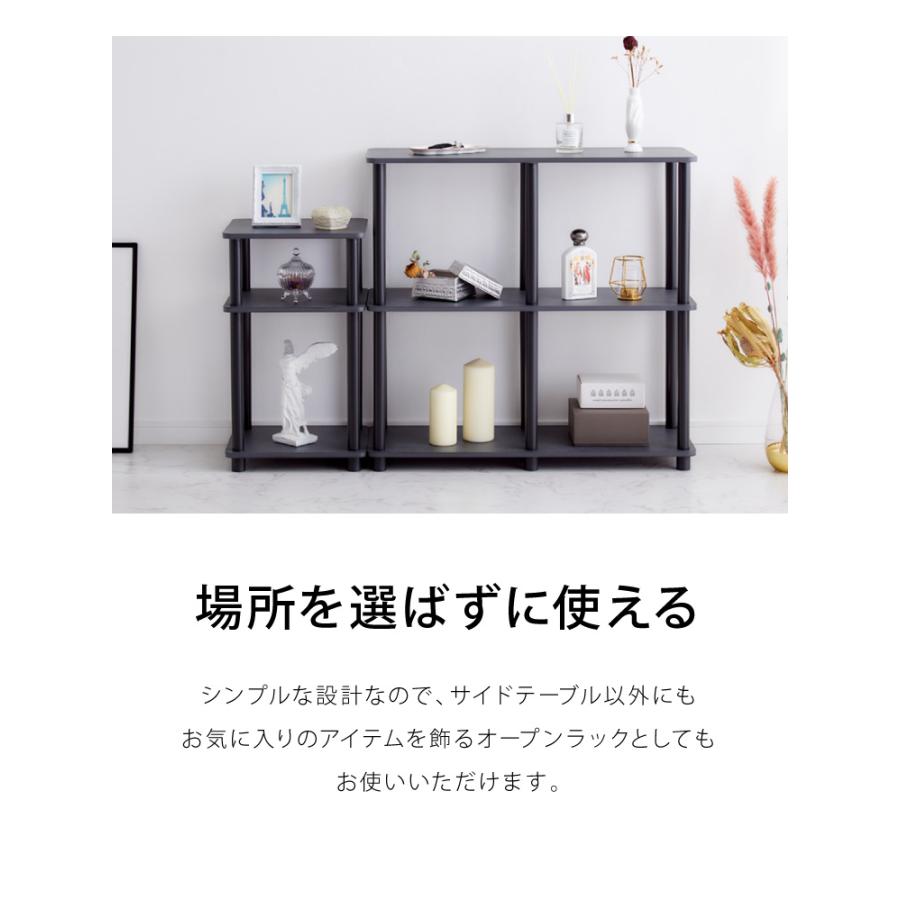 サイドテーブル 組み立て簡単 おしゃれな大理石柄 3段 テーブル ナイト