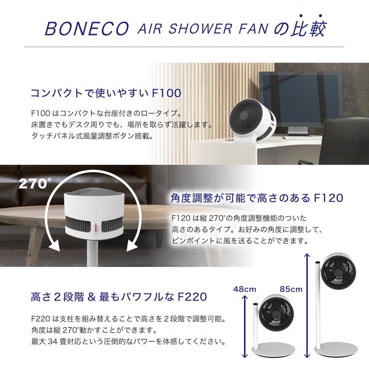 サーキュレーター 扇風機 BONECO ボネコ エアシャワーファン F100 W 送風機 おしゃれ 静音 シンプル 北欧リビング扇 送風 換気｜rcmdin｜06