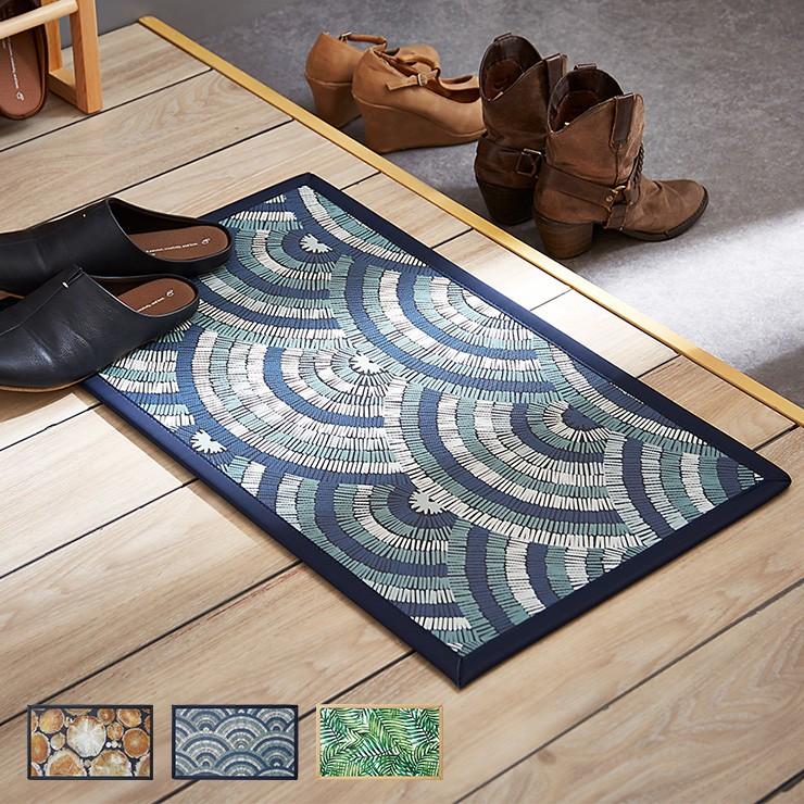 デザイン ドアマット 玄関マット 73 43 ウッド柄 木目柄 波柄 リーフ柄 薄型 玄関マット かわいい おしゃれ 代引不可 Az Lfs 754 リコメン堂インテリア館 通販 Yahoo ショッピング