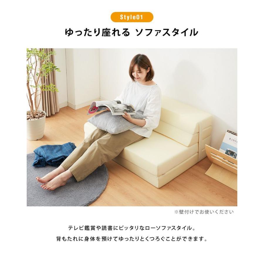 リコメン堂 ソファベッド ソファマットレス 折りたたみ ソファ