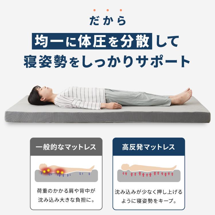 リコメン堂 高反発マットレス シングル 極厚10cm 高密度 30D 高反発