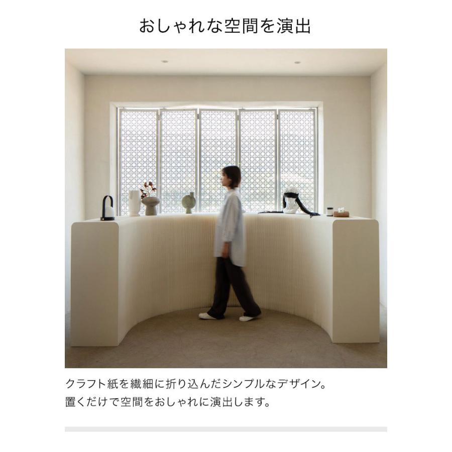 ペーパーシェルフ 折りたたみ H75×D42×W500cm 伸縮式 紙製 ハニカム構造 耐荷重50kg 撥水加工 クラフト紙 ナチュラル ブラック ホワイト レッド 代引不可