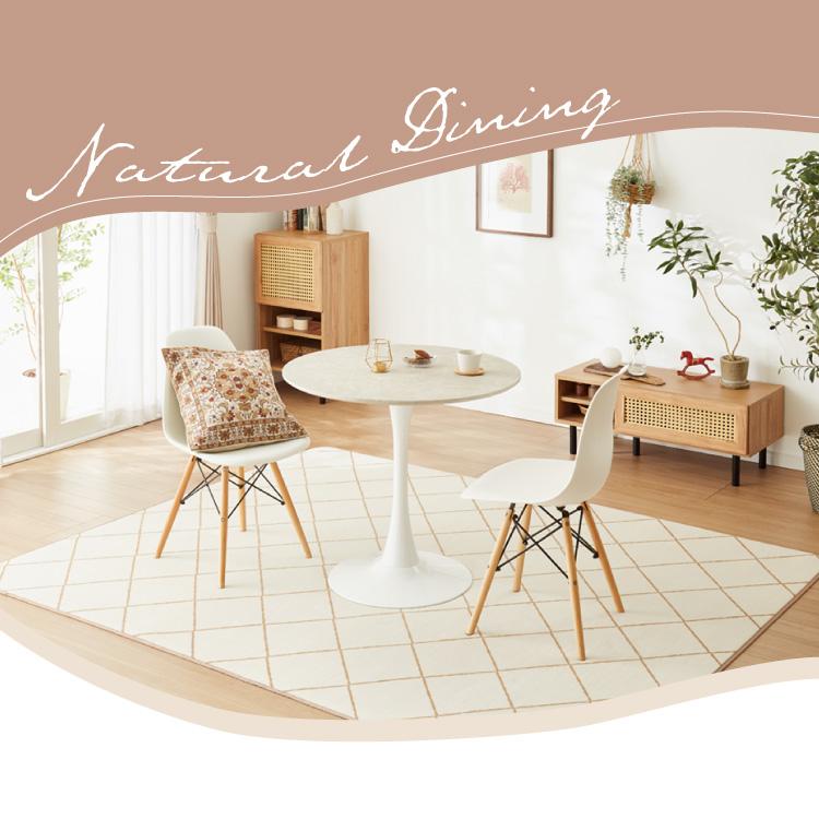 リコメン堂 ダイニングテーブル 丸テーブル 白 幅60cm 組み立て