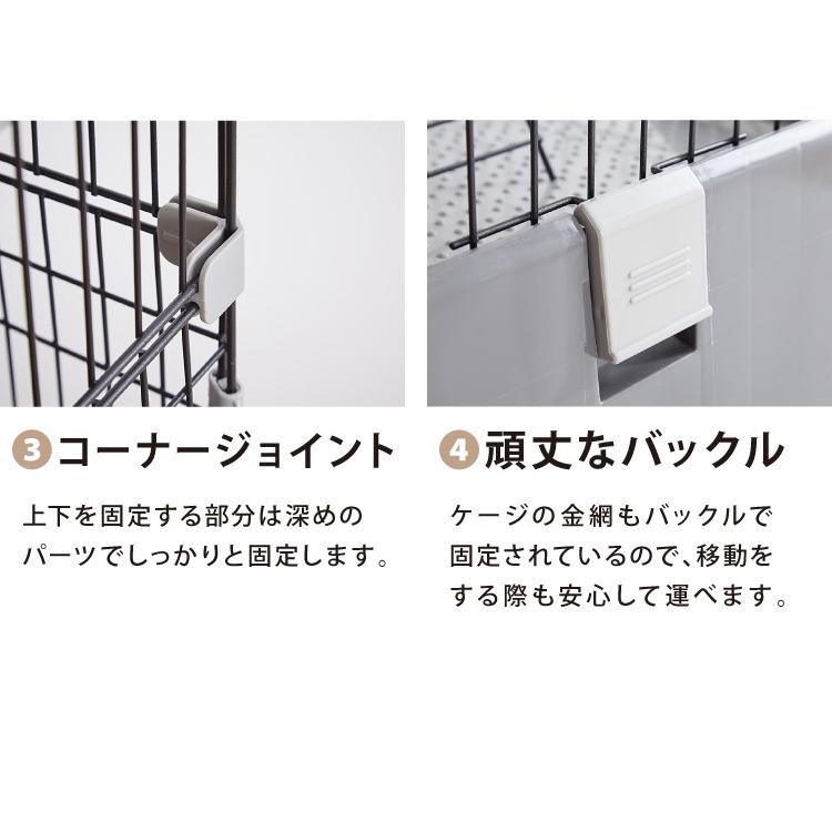 リコメン堂 猫 ケージ 2段 おしゃれ スリム コンパクト キャスター付