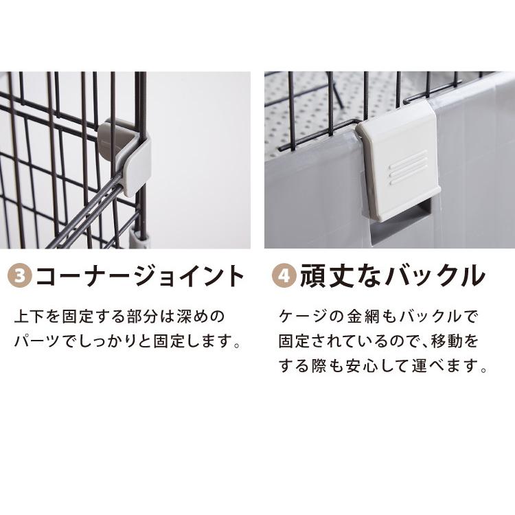 リコメン堂 キャットケージ 3段 トイレ付 収納 はしご ドアロック