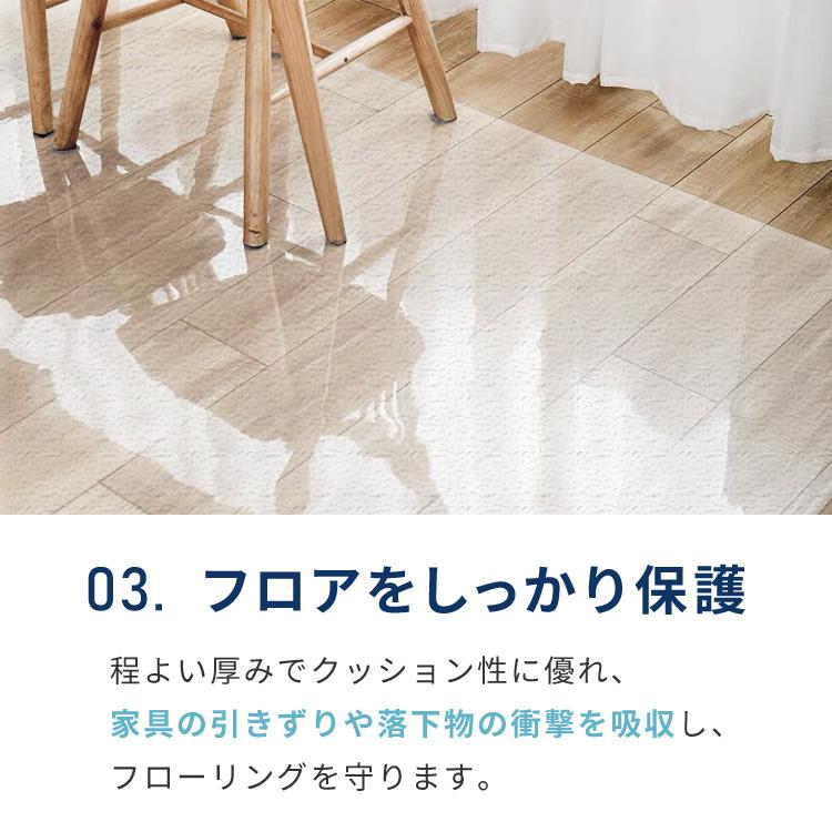 リコメン堂 キッチンマット 240cm×60 拭ける クリア 透明 1.5mm厚 大判