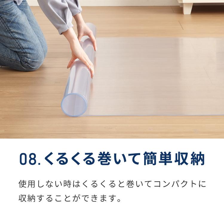 リコメン堂 ダイニングマット 透明 防水 180×180cm 厚さ1.5mm 吸着 防