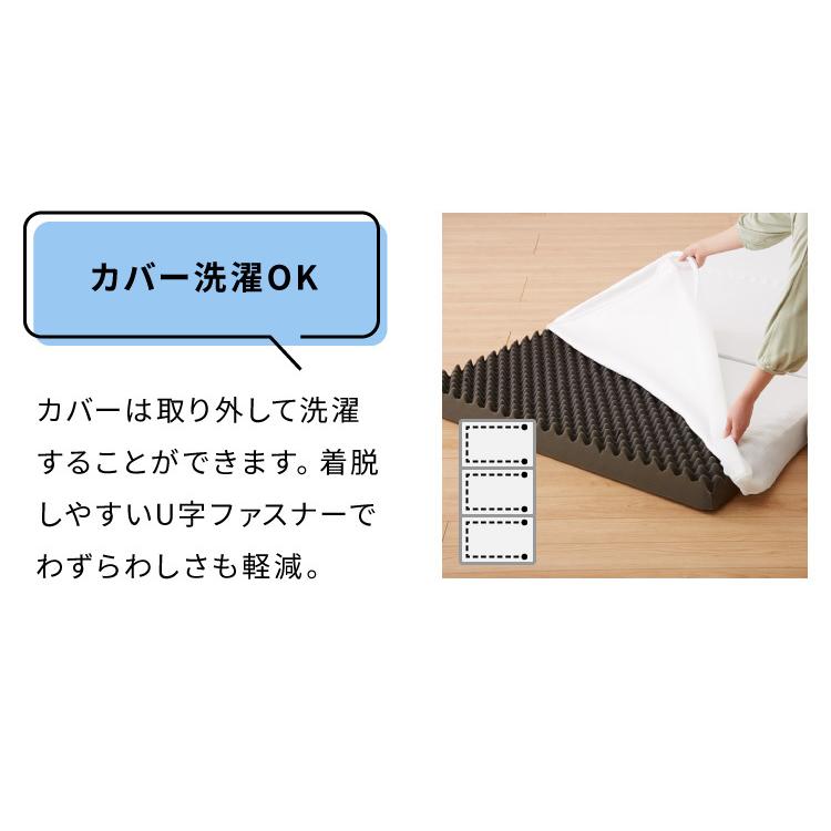 マットレス 折りたたみ ワイドキング 幅240 3枚セット 厚さ10cm 抗菌 消臭 高反発 ウレタン 190N 活性炭 洗える コンパクト 連結｜rcmdin｜15