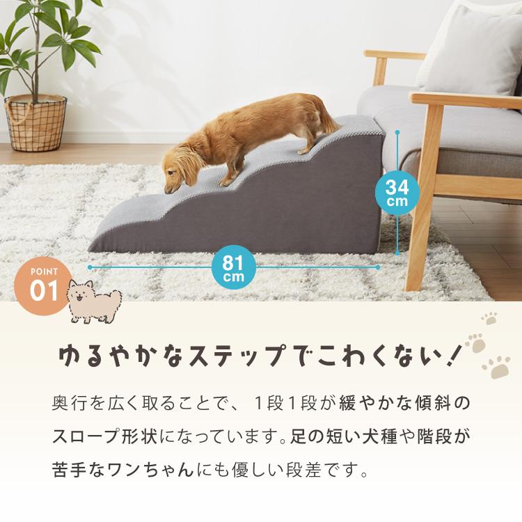 ドッグステップ 4段 スロープ 幅41cm ドッグスロープ ウレタン 撥水