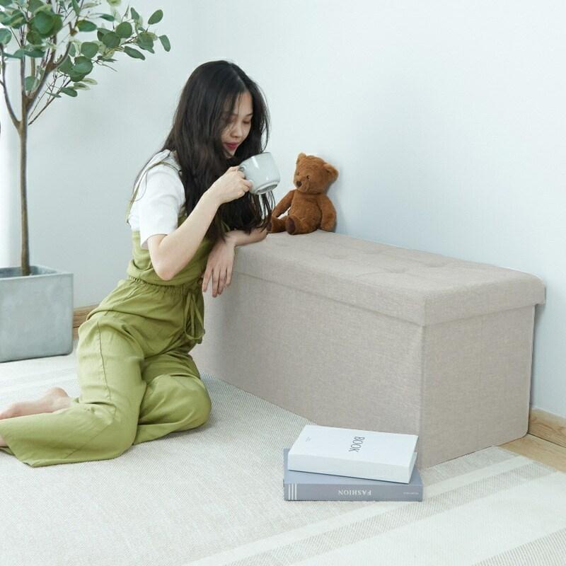 リコメン堂 スツール 収納スツール 幅110cm PVC ファブリック