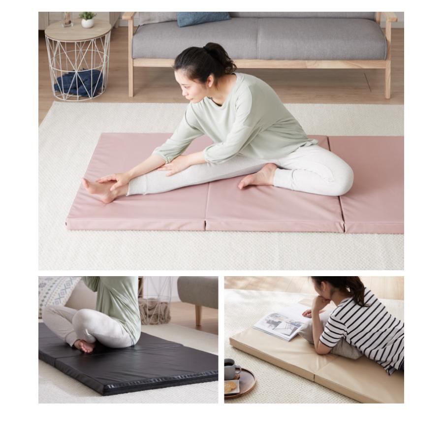 リコメン堂 ストレッチマット 厚手 折りたたみ コンパクト 三つ折り 幅