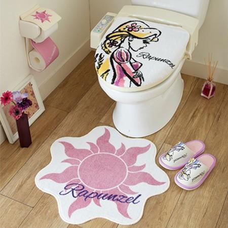 最大99 オフ Disney ディズニー ラプンツェル トイレ 蓋カバーamp マット トイレフタカバー マット スリッパ トイレカバー キャラクター 代引不可
