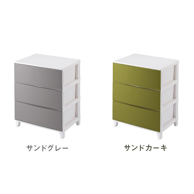 選べる7色 日本製 収納ケース チェスト 幅54cm ワイド3段 ルームス