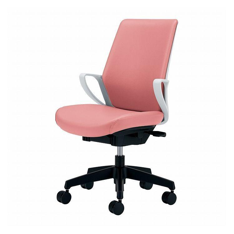 品質のいい オフィスチェア ピコラ ハイバック エコPVCレザー張 CR-G532E1VZ92-W ライトローズ 椅子 リモートワーク 在宅 仕事 勉強 快適 おしゃれ 代引不可