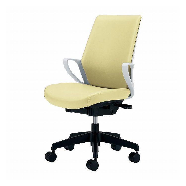 オフィスチェア ピコラ ハイバック エコPVCレザー張 CR-G532E1VZL1-W ペールライム 椅子 リモートワーク 在宅 仕事 勉強 快適 おしゃれ 代引不可