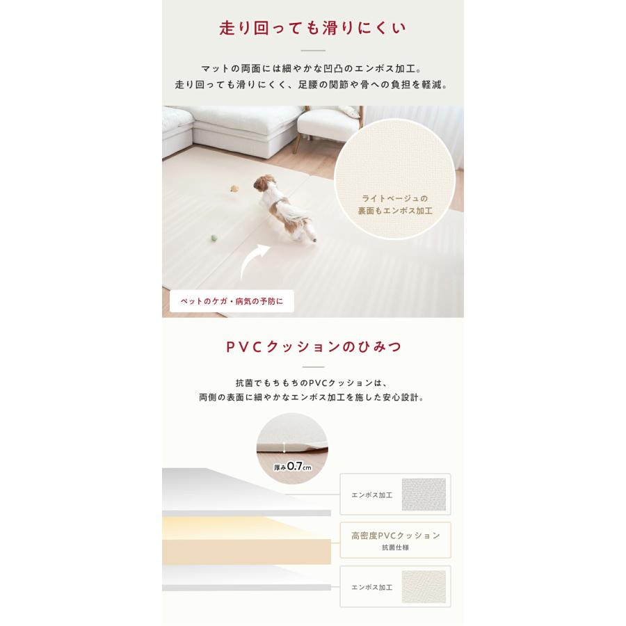popomi ポポミ 抗菌PVCマット 140×180×0.7cm 抗菌 PVC ペットマット クッションマット 犬 床暖房 撥水 防水 滑り止め ペット マット 大理石 防炎 代引不可