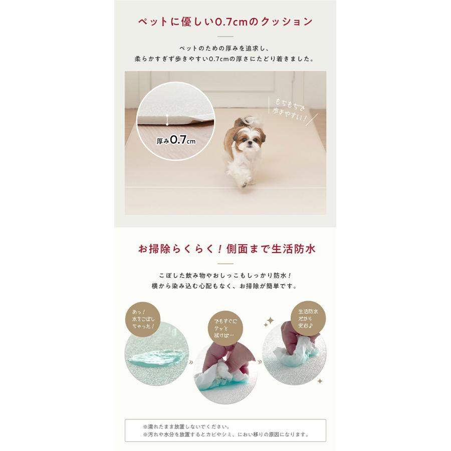 popomi ポポミ 抗菌PVCマット 140×180×0.7cm 抗菌 PVC ペットマット クッションマット 犬 床暖房 撥水 防水 滑り止め ペット マット 大理石 防炎 代引不可
