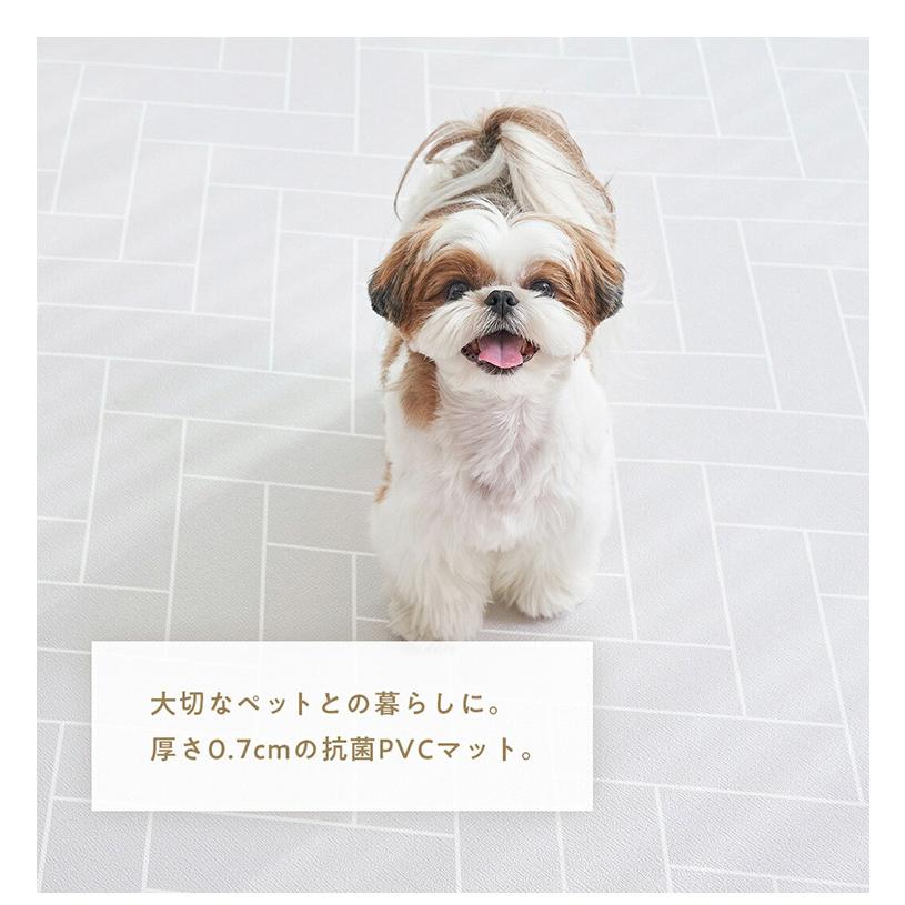 popomi ポポミ 抗菌PVCマット 140×180×0.7cm 抗菌 PVC ペットマット クッションマット 犬 床暖房 撥水 防水 滑り止め ペット マット 大理石 防炎 代引不可