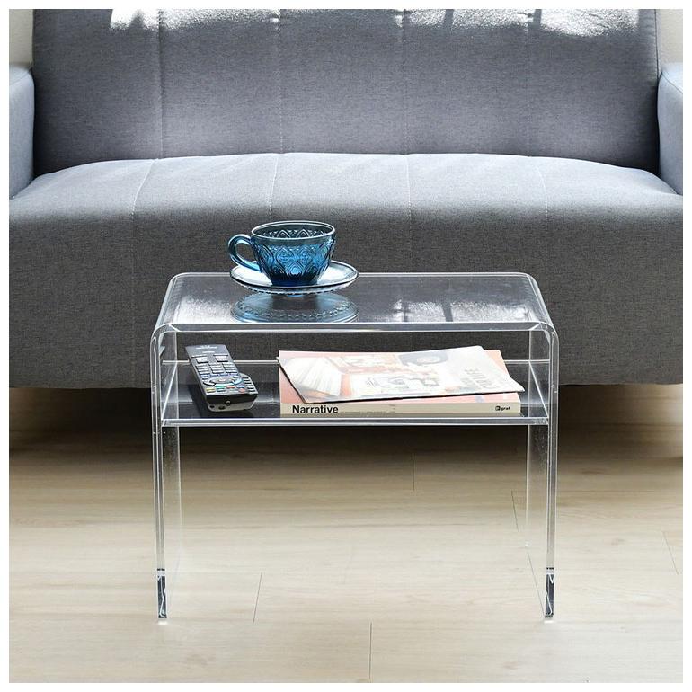 日本製 2way アクリルテーブル コの字型 完成品 10mm厚アクリル使用