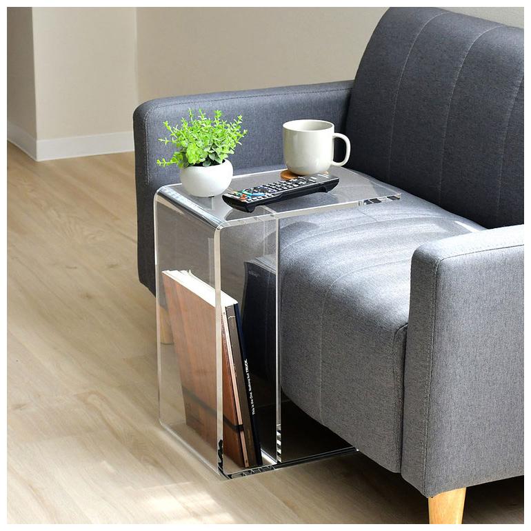 日本製 2way アクリルテーブル コの字型 完成品 10mm厚アクリル使用