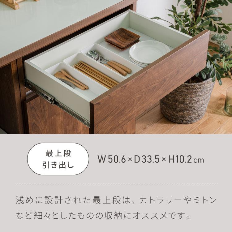 キッチンカウンター 120 幅120 高さ93 開き扉 オープンスライド 完成品 国産 開梱設置無料 日本製 レンジ台 カウンター テーブル 食器棚 代引不可_9