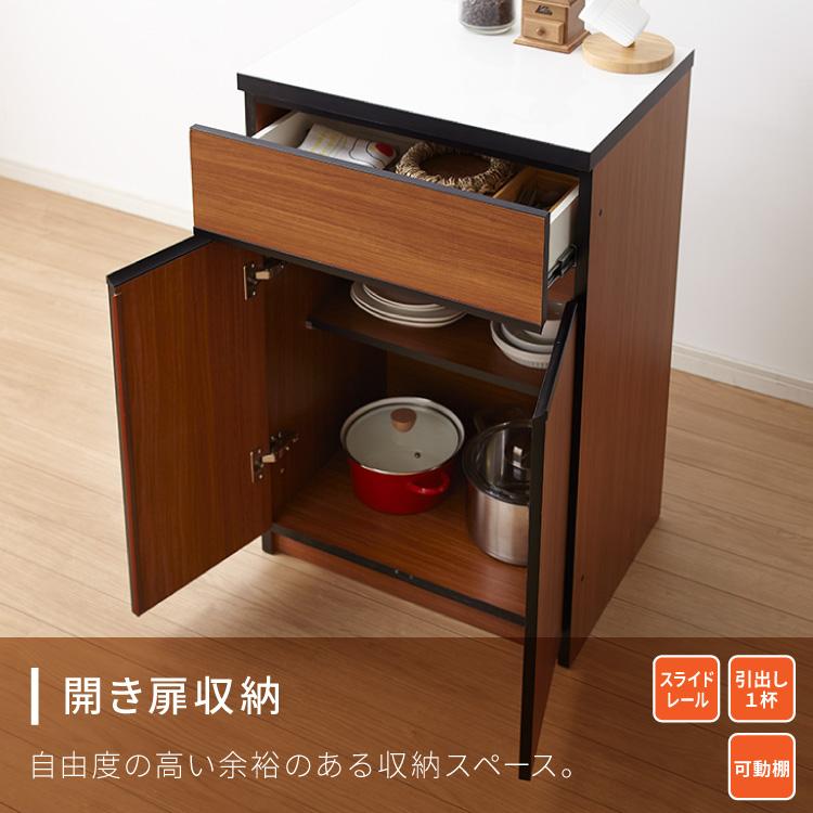 キッチンカウンター 60 完成品 FLON60 開き扉収納 間仕切り 背面 キッチンカウンター 60 完成品 FLON60 開き扉収納 間仕切り 背面